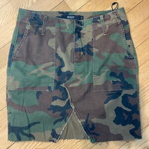 Hudson Jeans Camouflage Cargo Mini Denim Skirt